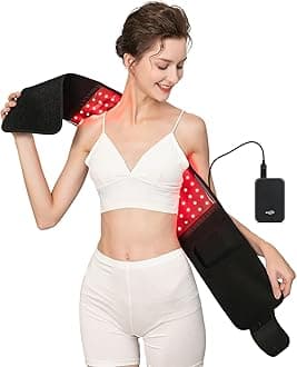 USUIE Red Light Therapy Belt, Infrared Light Therapy Wrap Red Light Therapy Device for Body with Timer for Back Shoulder Waist Muscle Pain Relief with 10000 mAh Power Bank for Women Gift
