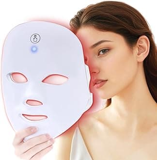 Red Light Therapy for Face, Blue LED Light Therapy Mask, 7-1 Colors LED Facial Skincare Mask at Home, USB Rechargeable, Cordless