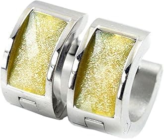 Oakky Jewelry Men's and Women's Muticolor Crystal Stainless Steel Studs Hoop Earrings