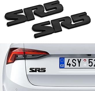 3D SR5 Metal Emblem, Tailgate Emblems, Car Side Fender Rear Tailgate Decal, Universal Car Decor Accessories Fender Trunk Decorative Badge Stickers for Vehicle Exterior (SR5 Black, 2PCS)