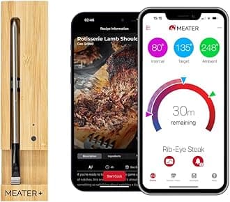 MEATER Plus | 50m Long Range Smart Wireless Meat Thermometer for The Oven Grill Kitchen BBQ Smoker Rotisserie with Bluetooth and WiFi Digital Connectivity