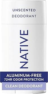 Native Deodorant Contains Naturally Derived Ingredients, 72 Hour Odor Control, Deodorant for Women and Men, Aluminum Free, Unscented 2.65oz