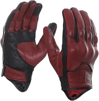 Harssidanzar GM028E Men's Full Finger Goat Leather Touch Screen Motorcycle Glove