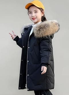 Runstarshow Girls Padded Winter Coat Kids Girls Hooded Quilted Jacket Teen Girls Puffy Coats with Hood Warm School Outerwear with Pockets for Girls Age 7-16 Years