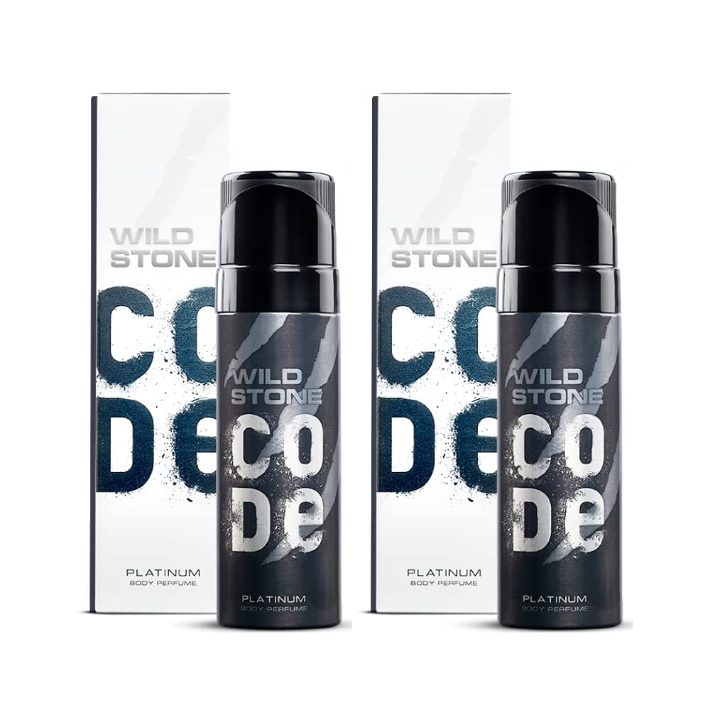WILD STONE CODE Platinum Body Perfume 120 Ml pack 2