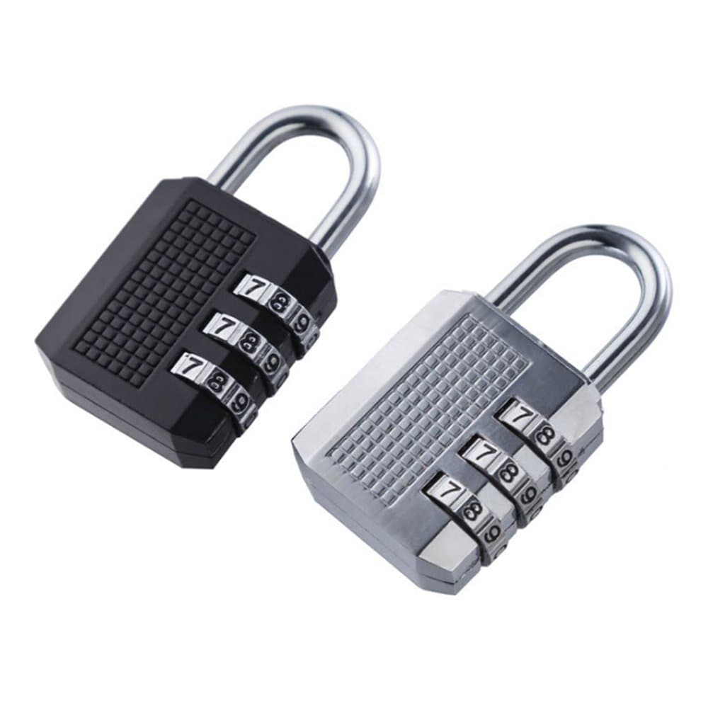Living Well - Combination Lock 3 Digit Padlock 2 Pack for School Gym Locker,Luggage Suitcase Baggage Locks,Filling Cabinets,Toolbox,Case(Silver Black)