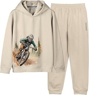 HELLCATPrinted Cotton Blend Hoodie T-shirt and Jogger Trackpant Clothing Set for Boys.