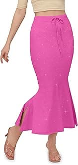 Mehrang Shimmer Lycra Saree Shapewear Petticoat for Women, Cotton Blended,Petticoat,Skirts for Women,Shape Wear Dress for Saree