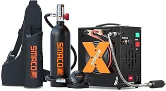 Mini Scuba Tank 1L Small Diving Tank for Underwater Breathing Portable Lung Air Tank Diving Oxygen Cylinder Kit for Emergency Rescue Boat Cleaning Backup Air Source Pony Bottle S400