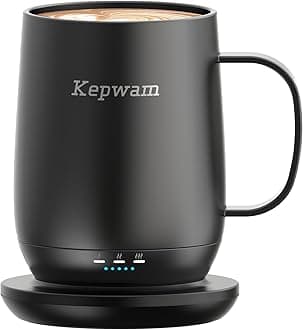 Kepwam Self Heating Coffee Mug, 16Oz Smart Heated 150 Min Battery Life - Hot Up To 149℉ Temperature Control Mug Warmer, Gifts For Women And Men