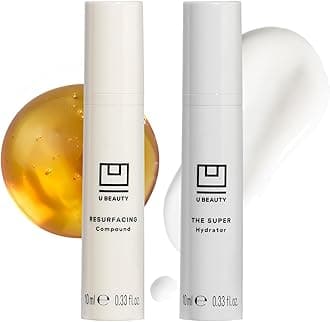 The U Beauty Duo - Resurfacing Compound & SUPER Hydrator Set - Vitamin C & E, Retinol, Hyaluronic Acid - Moisturizing Face Serum for Smooth, Hydrated and Softer Skin, Set of 2 0.33 fl.oz Trial Size