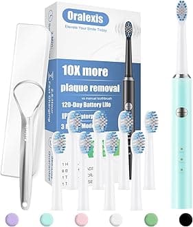 Sonic Electric Toothbrush for Adults, with 8 Brush Heads, Travel Case & Holder, One Fast Charge Last 90 Days, 2-Minute Smart Timer, 40000 VPM Deep Clean, Rechargeable Toothbrush - Blue