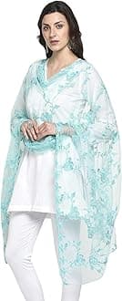 Women's Nylon Net Embroidered Dupatta