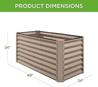 Best Choice Products 4x2x2ft Outdoor Metal Raised Garden Bed, Deep Root Planter Box for Vegetables, Flowers, Herbs, and Succulents w/ 119 Gallon Capacity - Taupe