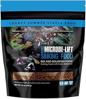 MICROBE-LIFT Sinking Fish Food Pellets for Ponds, Water Gardens, and Fountains, for Live Goldfish and Koi, 14 Ounces
