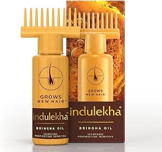 Indulekha Bringha Ayurvedic Hair Oil 22 ml|| (Pack Of 2) Hair Fall Control and Hair Growth with Bringharaj & Coconut Oil - Comb Applicator Bottle for Men & Women
