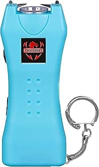 FIGHTSENSE Super Heavy Duty Keychain Stun Gun with Flashlight for Men and Women self Defense Device, Rechargeable Stun Gun, Nylon Holsters