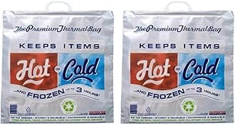 Thermal Cooler, Grocery Size, Red/Blue (Pack of 2)