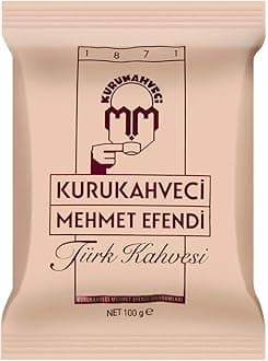KURUKAHVECI MEHMET EFENDI Turkish Coffee, Arabica Beans, Roasted Ground,Rich Aroma, Fresh, Medium to Heavy-bodied, Original Taste Since 1871 (3.52 OZ / 100 Gr)