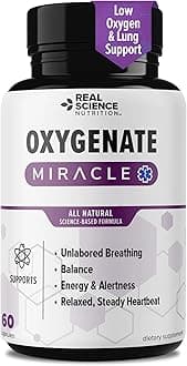 Real Science Oxygenate Miracle – Daily Lung & Circulation Support Supplement for Breathing Comfort and Energy – Supports Respiratory Function and Overall Wellness, 60 Caps