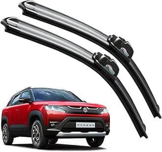 CARNYX Frameless Windshield Wiper Blades, Front Car Wipers Set of 2, Noise-Free, Durable Performance Compatible with (Maruti brezza (D-24,P-17))