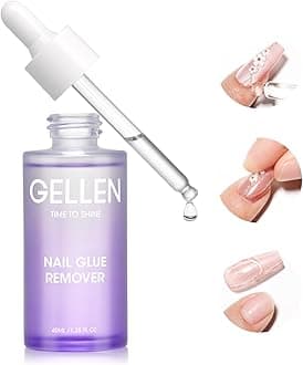 Nail Glue Remover for Press on Nails, 40ML UV Glue Remover, Non-Acetone Gentle Off for False Tips, Odorless Easy Debonder, Not for Gel Polish