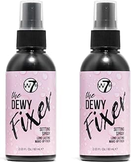 W7 The Fixer Makeup Setting Spray - Dewy Finish - Long-Lasting, Ultra-Fine Formula - Cruelty Free and Vegan - 2 Pack