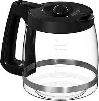 12-Cup Coffee Maker Glass Carafe Replacement Compatible with Hamilton Beach Coffee Maker Models 46310, 49980R, 49976, 49350, 49980A, 49980Z, 49983, 49618, 46300, 49966 1 Pack