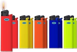 MK Lighter Flint Strike Lighters, Ideal to use as Candle Lighter, BBQ, Butane Lighters, Classic Pocket Lighters (10E-10PC)