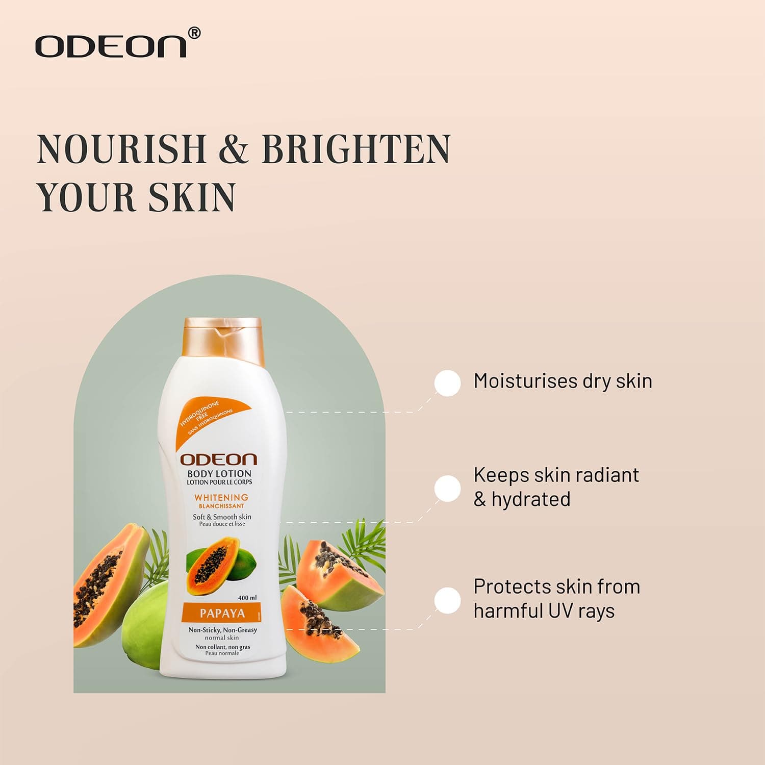 Odeon Body Lotion 400ml (Papaya)