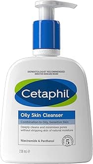Cetaphil Oily Skin Cleanser, 236ml, Face Wash, For Combination to Oily Sensitive Skin, With Niacinamide