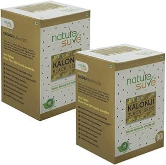 Premium Kalonji Tablets Extracted From Black Seed Nigella for Men and Women - 2 Packs (90 Tablets Each)