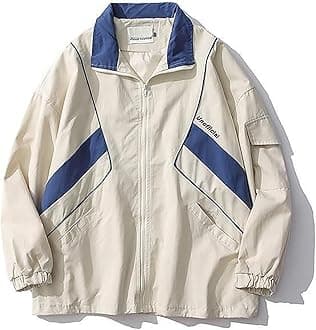 Y2k Jacket for Women Zip Up Bomber Jacket Y2k Clothing Racing Varsity Oversized Color Block Coat Unisex