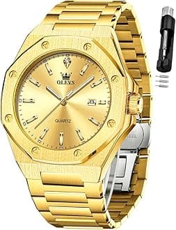 - Watches for Men Stainless Steel Business Dress Large Easy to Read Analog Watch Waterproof Luminous Casual Luxury Men Watch