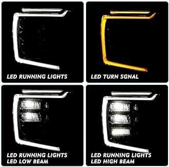 TUSDAR Full LED Headlight Assembly Set for 2021 2022 2023 GMC Yukon/Yukon XL DENALI/AT4 OEM Headlamp Replacement RH (Right/Passenger Side)