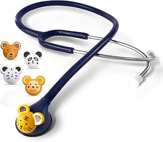SCIAN Stethoscope - 5 Interchangeable Cartoon Heads, Professional Stethoscope for Doctors, Nurses, Clinicians and Home Use with Mulpiple Colors(Dark Blue)