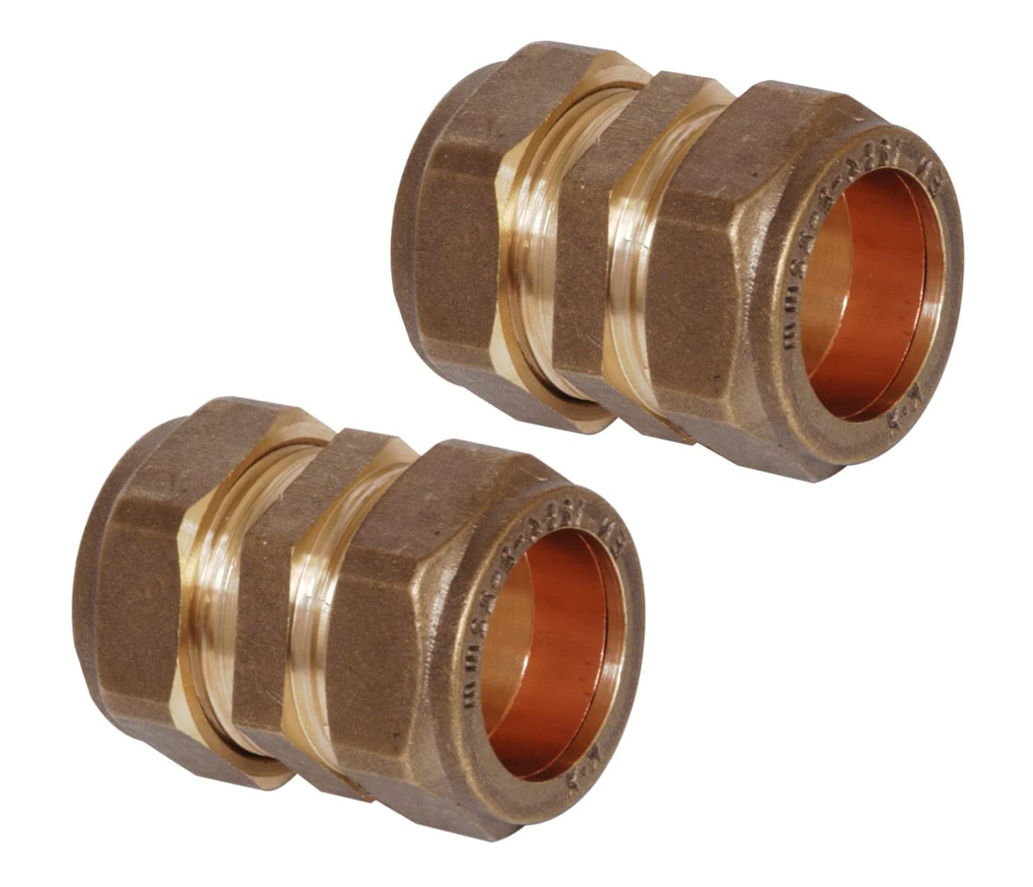 15mm Brass Compression Straight Connector