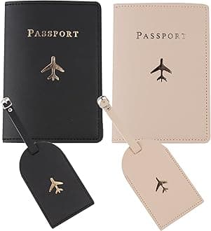 SnogisaPassport Wallets Travel Holder Set, Honeymoon travel Luggage Tags Passport Cover,Slim Passport Case Passport Wallets Travel Holder, mr and mrs passport holderort Wallets Travel Holder Set