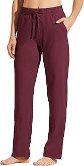 Willit Women's Cotton Sweatpants Open Bottom Yoga Sports Pants Straight Leg Lounge Athletic Pants with Pockets