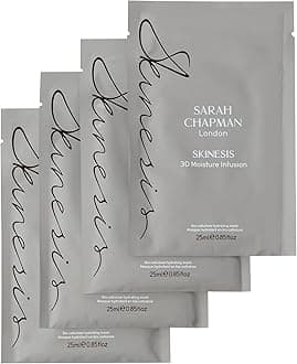 Sarah Chapman Skinesis 3D Moisture Infusion Face Mask Kit – Pack of 4 Hydrating Sheet Masks with Hyaluronic Acid – Luminous Glow Skincare – Cruelty-Free, Paraben-Free