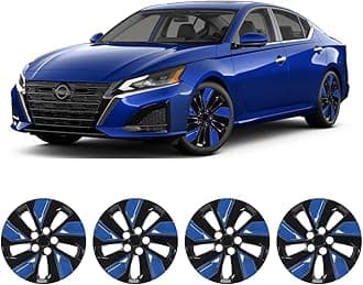 Winjet Hubcaps 16 Inch Wheel Covers for Nissan Altima 2019-2025 [2019 2020 2021 2022 2023 2024 2025 Nissan Altima] Wheel Rim Covers, Wheel Tire Covers 16 inch Set of 4 (Black Lacquer & Blue Lacquer)