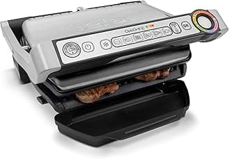 Tefal Optigrill Plus, 6 Cooking Programs, Measure Cook Technology, Temperature Intelligence, Removable Non-Stick Plates, Dishwasher Safe, GC713D40 - Stainless Steel