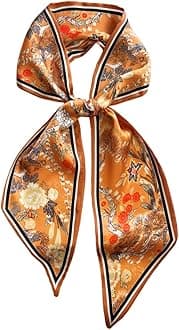 Silk Head Scarf for Hair Fashion Headwrap for Women Lightweight Neck Tie