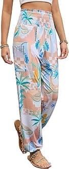 QIANXIZHAN Women's Harem Pants, High Waist Yoga Boho Trousers with Pockets