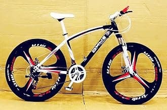 Sunspeed B.M.V Sleek Mountain Bicycle | 26-Inch Unisex Foldable Cycle with 21-Speed Branded Gears, Double Disc Brakes and Durable Carbon Steel Frame | Perfect for Adventure Seekers | Black