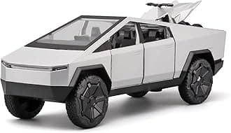 Teslaa Cyber Truck Redbull 1:32 Model Car Exclusive Pull Back Metal Toy car with Openable Doors & Light Music Best Gifts Toys Kids (1:32 Tesla - Silver)