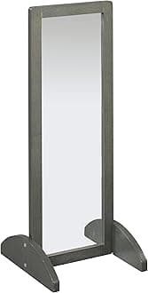 Toddler Single-Sided Bi-Directional Mirror, Kids Furniture, Grey Wash