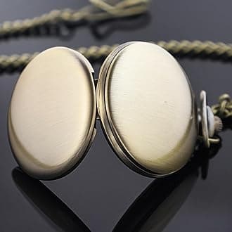 Smooth Pocket Watch Alloy Steel Quartz Roman/Arabic Numerals with 37cm Chain for Father's Day Xmas Best Gifts