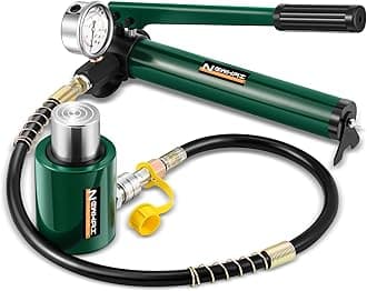 20 ton 2” Hydraulic Ram Jack+ cp-180 Hand Pump with Pressure Gauge Hydraulic Porta Power 20 ton Kit Low Profile Short Cylinder