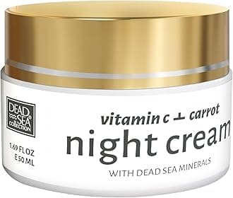 Dead Sea Collection Anti-Wrinkle Night Cream for Face with Vitamin C & Carrot and Sea Minerals - Nourishing and Moisturizer Face Cream (1.69 fl.oz)
